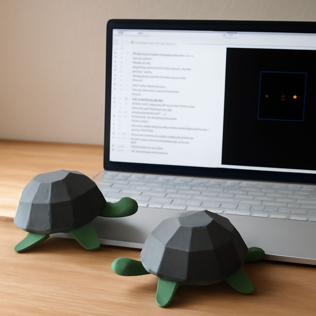 Python turtle drawing with a labeled square